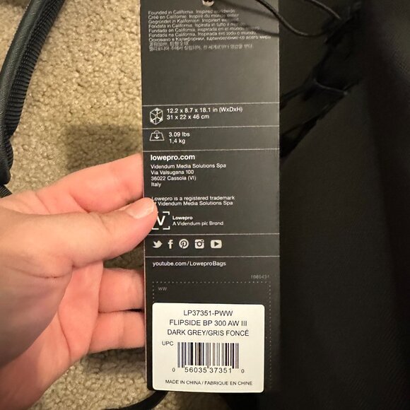 Lowepro Flipside 300 AW III camera bag. Gray - Picture 6 of 6